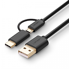 限量特殺！小資特惠組 iPhone手機平板同步HDMI輸出轉換器+Micro USB Type-C兩用充電線