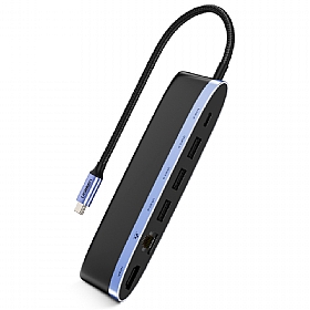 綠聯六合一USB-C集線器深空灰USB3.0 +PD+4K HDMI+/GigaLAN網路卡